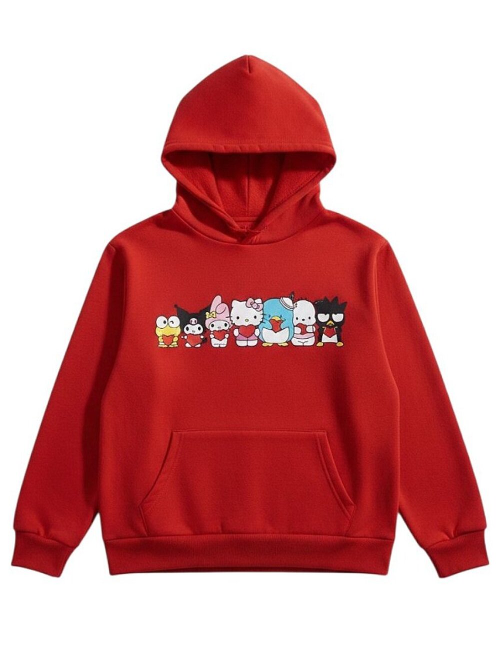 Hello Kitty & Friends Cute Red Hoodie Sweatshirt Official Sanrio - Girls Large